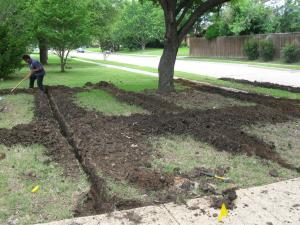 a Coral Springs sprinkler installation contractor is working on a new system installation